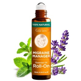 Gya Labs Migraine Essential Oil Roll-On for Migraine Relief, Soothing Comfort for Head Tension