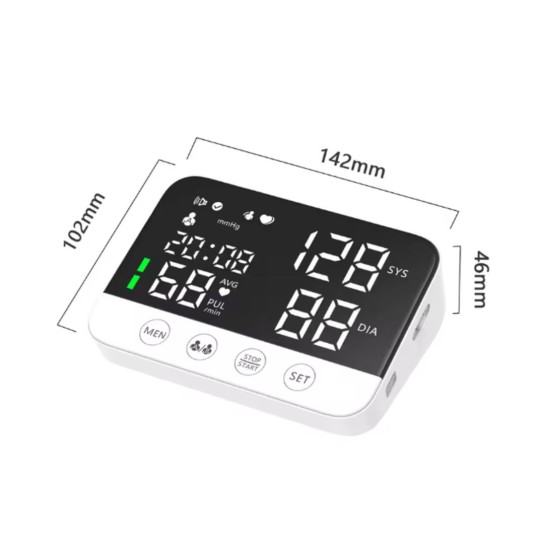 Blood Pressure Monitor Arm Cuff Tensiometer Tonometer Digital Voice Sphygmomanometer Electronic Medical BP Monitors Rechargeable