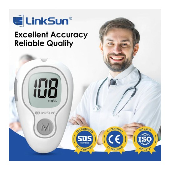 LinkSun G-425-3 Blood Glucose Meter 10/50/100pcs Test Strips Diabetes Blood Sugar Test Glucosemeter 5s Get Results 0.7μL Sample