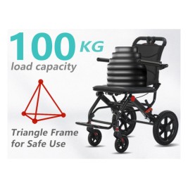 Adult Lightweight Push WheelchairSafe and Stable Ultralight Aluminum WheelchairAirline Approved Folding Transport Wheelchair