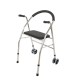 The elderly disabled walker assisted walking Stainless steel quadrangular trolley U-shaped back wheeled cart portable folding