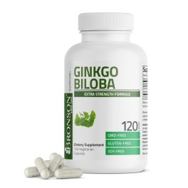 Bronson Ginkgo Biloba Extra Strength Supports Brain Function and Memory Support, 120 Vegetarian Capsules