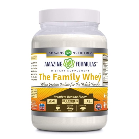 Protein (Isolate) Powder for the Entire Family, 2 lbs, the Most Complete and Pure Form of Protein, Gluten-Free (Banana)