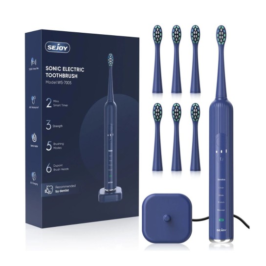 SEJOY Oral Cleaning Personal Sonic Electric Toothbrush Care Appliances lPX7 5 Modes Smart Rechargeable Automatic Toothbrush