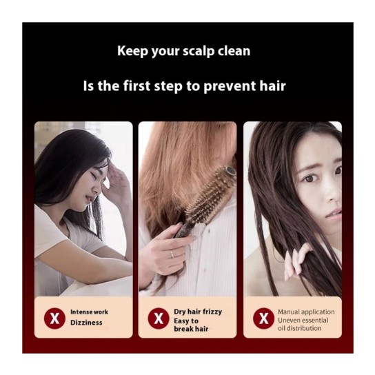 Electric Head Massager Hair Growth Comb Scalp Relax Massager 630nm Red Light Oil Applicator Anti-Hair Loss Hair Care Hairbrush